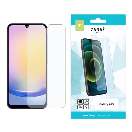 Film Protecteur en verre trempe pour Galaxy A25, Transparent