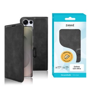 Portefeuille Zanae Columbia pour Galaxy S25 Ultra, Noir