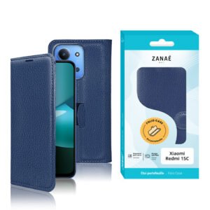 Etui Portefeuille Zanae pour Redmi 15C, marine