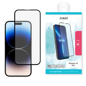 Verre trempe Full Cover pour iPhone 14 Pro, Noir