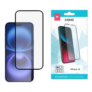 Verre trempe Full Cover pour iPhone 16 / 15, Noir