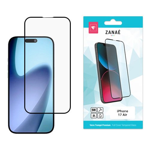 Verre trempe Full Cover pour iPhone Air, Noir