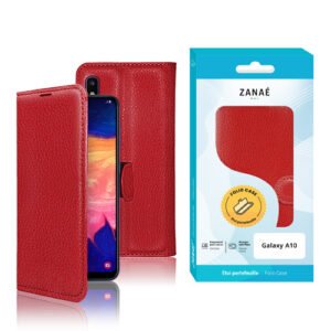 Etui Portefeuille Zanae pour Samsung Galaxy A10, Rouge