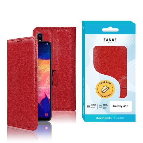 Etui Portefeuille Zanae pour Samsung Galaxy A10, Rouge