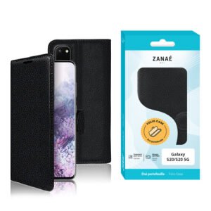 Etui Portefeuille Zanae pour Samsung Galaxy S20, Noir