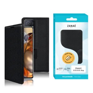 Etui Portefeuille Zanae pour Xiaomi 11T / 11T Pro, Noir