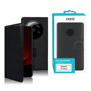 Etui Portefeuille Zanae pour Xiaomi 13 Ultra, Noir