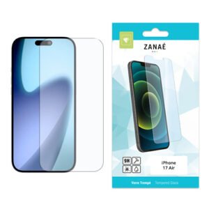 Protection écran iPhone 17 Air ZANAÉ, verre trempé transparent ultra-clair et résistant 9H.