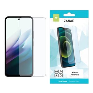 Verre trempé ZANAË pour Xiaomi Redmi 15, protection écran 9H transparente et élégante.