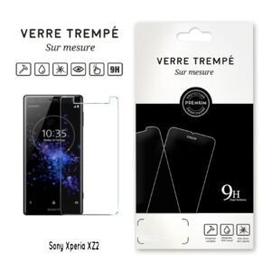 Verre trempé 9H sur mesure pour Sony Xperia XZ2, protection écran claire et résistante.