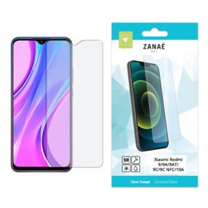 Verre trempé ZANAÉ pour Xiaomi Redmi, protection d’écran claire avec emballage turquoise élégant.