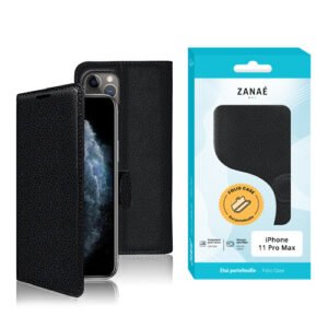 Etui Portefeuille Zanae pour iPhone 11 Pro Max, Noir