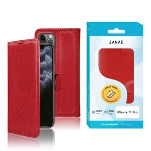 Etui Portefeuille Zanae pour iPhone 11 Pro, Rouge