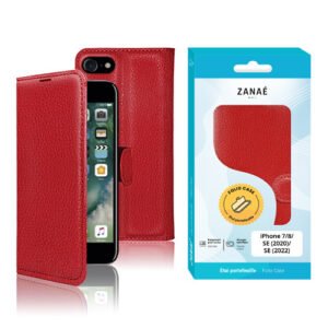Etui portefeuille pour iPhone 7 / 8 / SE (2020) / SE (2022), Rouge