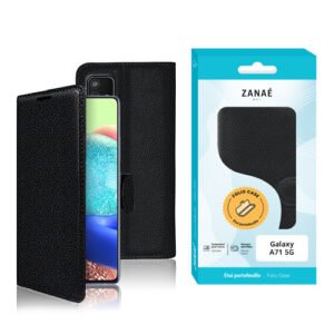 Etui Portefeuille Zanae pour Samsung Galaxy A71 5G, Noir