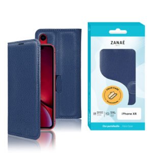 Etui Portefeuille Zanae pour iPhone XR, Marine