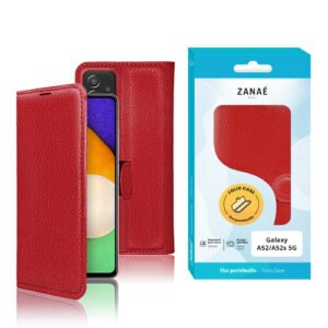 Etui Portefeuille Zanae pour Galaxy A52 / A52s 5G, Rouge