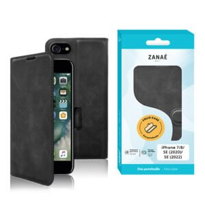 Etui Portefeuille Zanae Columbia pour iPhone 7 / 8 / SE (2020) / SE (2022), Noir