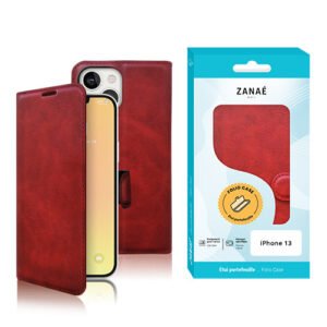 Etui Portefeuille Zanae Columbia pour iPhone 13, Rouge