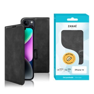 Etui Portefeuille Zanae Columbia pour iPhone 14, Noir