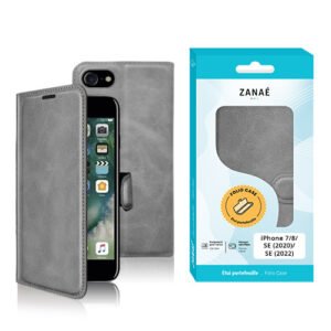 Etui Portefeuille Zanae Columbia pour iPhone 7 / 8 / SE (2020) / SE (2022), Gris
