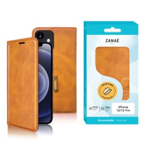 Etui Portefeuille Zanae Columbia pour iPhone 12 / 12 Pro, Moutarde
