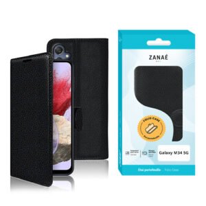 Etui Portefeuille Zanae pour Galaxy M34 5G, Noir
