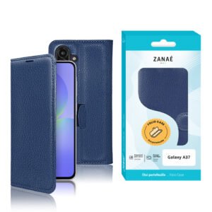 Etui Portefeuille Zanae pour Galaxy A37, marine