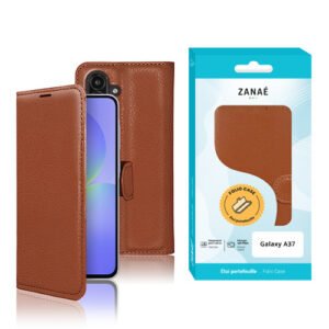 Etui Portefeuille Zanae pour Galaxy A37, marron