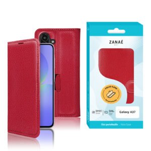 Etui Portefeuille Zanae pour Galaxy A37, rouge