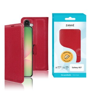 Etui Portefeuille Zanae pour Galaxy A57, rouge