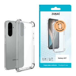 Coque Silicone transparent avec coins renforces pour Galaxy A57, transparent