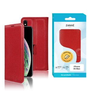Etui Portefeuille Zanae pour iPhone XS Max, Rouge