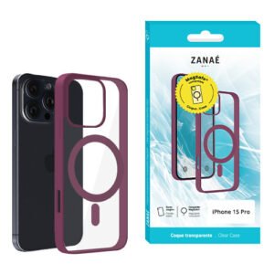 Coque Aura MagSafe pour iPhone 15 Pro, Prune