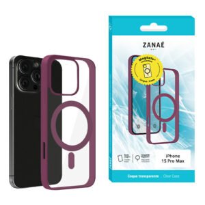 Coque Aura MagSafe pour iPhone 15 Pro Max, Prune