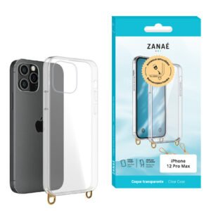 Coque transparente avec anneaux amovibles pour iPhone 12 Pro Max, transparent