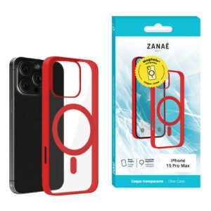 Coque Aura MagSafe pour iPhone 15 Pro Max, Rouge