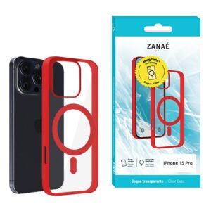 Coque Aura MagSafe pour iPhone 15 Pro, Rouge