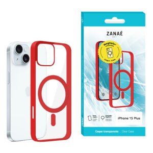 Coque Aura MagSafe pour iPhone 15 Plus, Rouge