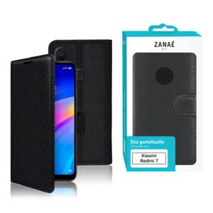 Etui Portefeuille Zanae pour Xiaomi Redmi 7, Noir