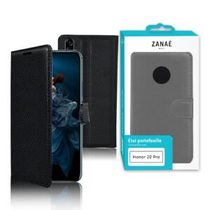 Etui Portefeuille Zanae pour Honor 20 Pro, Noir