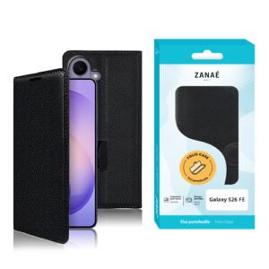 Etui Portefeuille Zanae pour Galaxy S26 FE, Noir