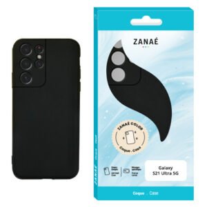 Coque Zanae Color pour Samsung Galaxy S21 Ultra 5G, Noir