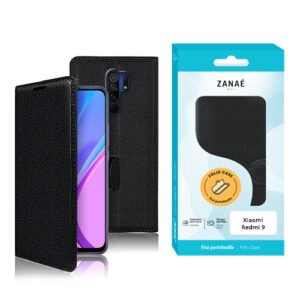 Etui Portefeuille Zanae pour Xiaomi Redmi 9, Noir