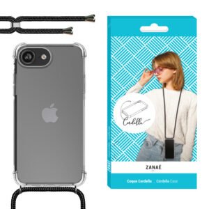 Coque Cordella avec cordon pour iPhone  17e / 16e, Noir