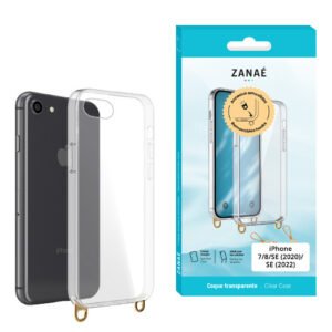 Coque transparente avec anneaux amovibles pour iPhone 7 / 8 / SE (2020) / SE (2022), Transparent