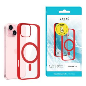 Coque Aura MagSafe pour iPhone 15, Rouge