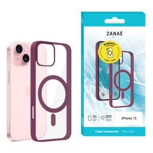 Coque Aura MagSafe pour iPhone 15, Prune