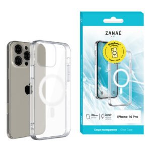 Coque Essentielle MagSafe pour iPhone 16 Pro, Transparent