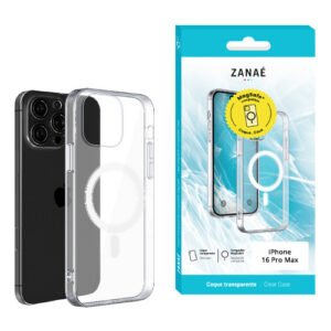 Coque Essentielle MagSafe pour iPhone 16 Pro Max, Transparent